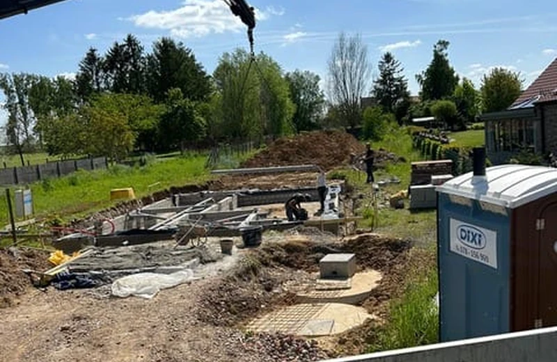 Bouwplaats tijdens structurele werken